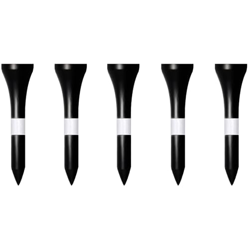 Wooden Golf Tees 3-1/4", 2-3/4", 2-1/8", 1-1/2" Available, 100 Count (Natural Color, White, Black, Blue, Red, Green, Yellow, Pink, Orange) - color: Black, size: 1 1/2 Inch