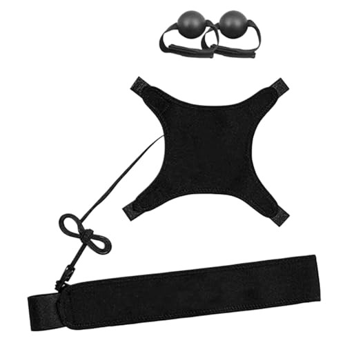 2/5set Elasticity Volleyball Training Kit Improves Dribbling Skills Soccer Aid Spike Trainer Adjustable - color: Black, size: 2set