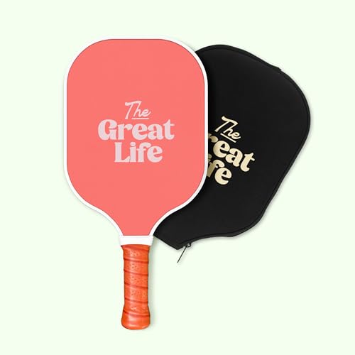Premium Pickleball Paddle | Carbon Fiber | Beginner Friendly | 6in. Handle | Honeycomb Core | Lightweight | Single Paddle + Paddle Cover Included | Retro & Stylish