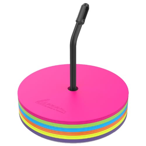 LEZER 9 Inch Flat Cones, Spot Markers, Soccer Cones, Field Court Markers, Sit Spots, Flat Discs, Soccer Training Equipment, Agility Practice, Football, Made in Taiwan - style: 9 inch with 18 pcs