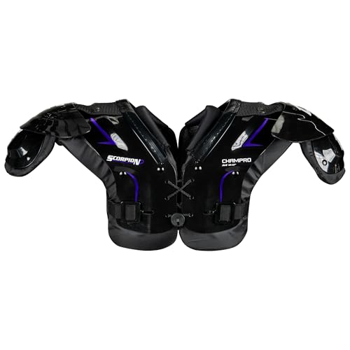 Champro Scorpion Youth Football Shoulder Pad - color: Black, Purple, size: Medium