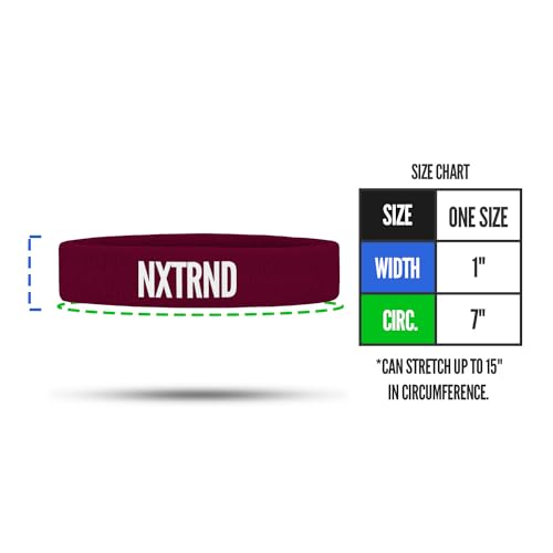 1 Pair Nxtrnd Bicep Bands, Sweat-Absorbent Arm Sweatbands, Football Accessory - color: Maroon