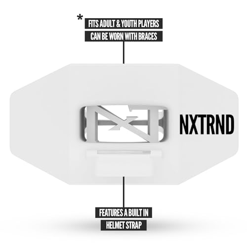 Nxtrnd Two Football Mouth Guard, Football Mouthpiece with Strap, Fits Adult & Youth (White) - color: White