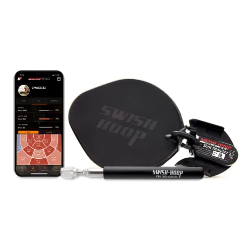 Shot Monitor | Basketball Electronic Shot Tracker | Automated Video Shot Breakdown | Includes telescoping installaton Swish-STIC and iPhone/Android App
