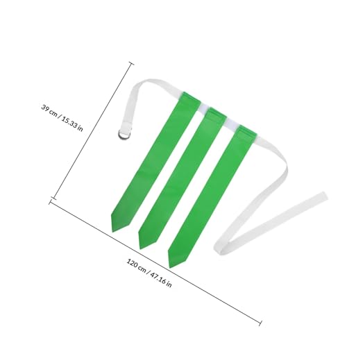 BESTonZON Flag Football Belt 3 Adjustable Flags 2pcs Set Blue and Green Youth and Adult Waist Strap and Games