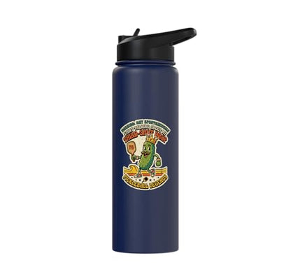 Third-Shot Drop Ironic Pickleball Hobby Player Stainless Steel Insulated Water Bottle - color: Navy Blue