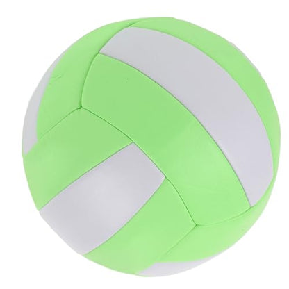 Soft Indoor Volleyball Size 5, Inflatable Soft Training Ball for Sports Practice, Macaron Green-White, Suitable for Student Exams and General Volleyball Training
