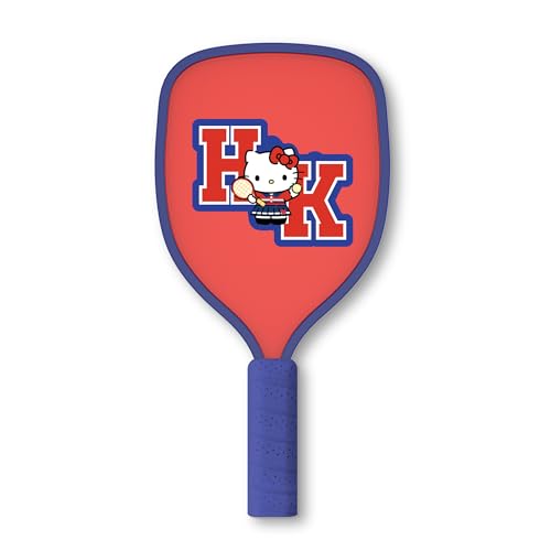 Hello Kitty Pickleball Paddle Set, 2 Paddles with Comfort Grip Handles and 2 Pickleball Balls, Cute Pink & Blue Character Design for Recreational Play
