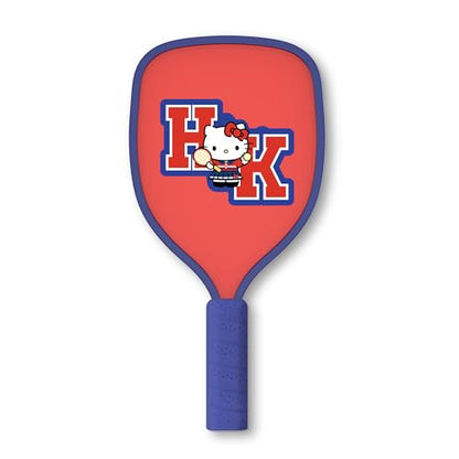 Hello Kitty Pickleball Paddle Set, 2 Paddles with Comfort Grip Handles and 2 Pickleball Balls, Cute Pink & Blue Character Design for Recreational Play