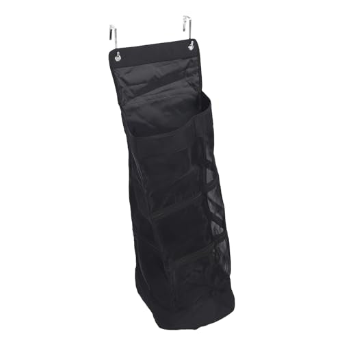 Drfeify Over The Door Hanging Sports Equipment Organizer, Large Capacity Nylon Mesh Storage Bag with Multiple Compartments, for Basketball Football Volleyball Tennis Gear