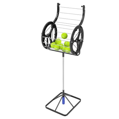 2 in 1 Automatic Tennis Ball Picker with Handle, Black, Stainless Steel, 55 Balls Capacity