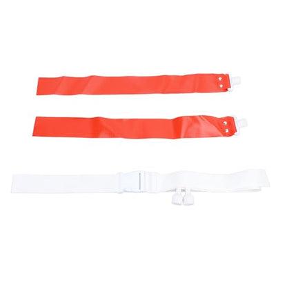 Flag Football Belt Set 2 Flags per Belt Adjustable Waistband with Negative Pressure Air Buckle for Outdoor Sport Training Games (Red)