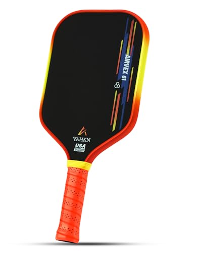 Pickleball Paddles |16MM Carbon Fiber Pickleball Paddle | High-Spin Textured Surface & Vibrant Gradient Edge | USAPA Approved Racket for Ultimate Power,Control & Precision - color: Orange