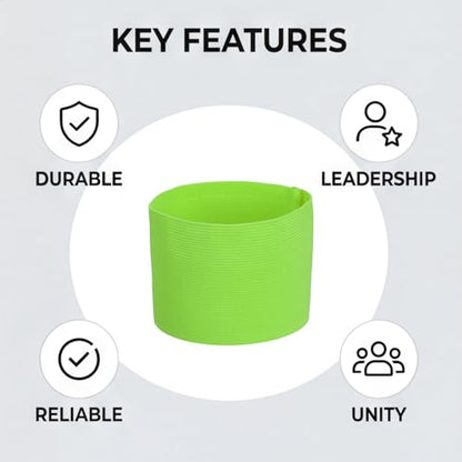 YOKIVE Captain Armbands, Elastic Armband Soccer Captain Arm Band - color: Fluorescent Green