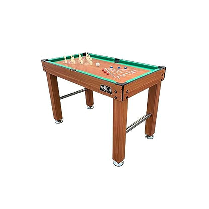 KICK Hexad 48" 6-in-1 Multi Game Table – Foosball, Billiards/Pool, Glide Hockey, Ping Pong, Mini-Shuffleboard & Mini-Bowling - color: Brown