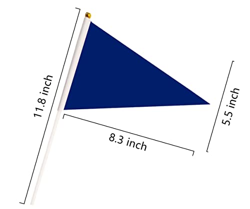 50 Pack Dark Blue Pennant Small Mini On Sticks,Hand Held Solid Dark Blue Pennant Graffiti Flag,Party Events Celebration,School,Grand Opening,Kids Birthday,Sports Clubs,Flower Pot - color: Dark Blue