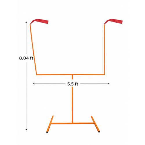 Adjustable Steel Football Goal Post Set with Football & Pump, Backyard Field Goal Uprights for Kids & Adults Rust-Resistant Outdoor Football Training Equipment