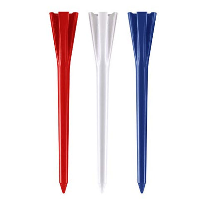 Izzo Plastic Golf Tees (100 Pack) - color: Red/White/Blue, style: 3.25 Inches