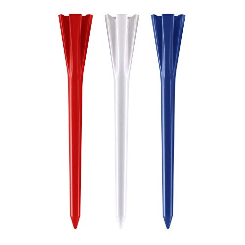 Izzo Plastic Golf Tees (100 Pack) - color: Red/White/Blue, style: 3.25 Inches