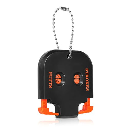 Golf Stroke Counter, Golf Score Keeper Clicker Counter, Disc Golf Accessories, Hand Counter Clicker with Chain, Putting Score Counter, Golf Game Scorekeeper, Scoring Keeper Golf Accessories (C)