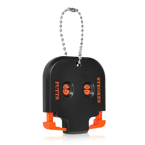 Golf Stroke Counter, Golf Score Keeper Clicker Counter, Disc Golf Accessories, Hand Counter Clicker with Chain, Putting Score Counter, Golf Game Scorekeeper, Scoring Keeper Golf Accessories (C)