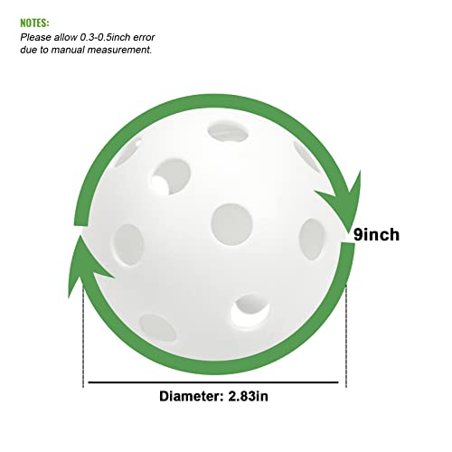 16 Pack Plastic Baseballs - Hollow Softballs for Lightweight Batting Practice - Indoor/Outdoor Training Balls - color: White