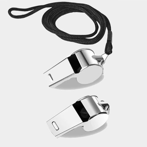 Stainless Steel Sports Whistle Set, 3 Pieces with Lanyard for Coaches and Referees, Ideal for Outdoor Activities
