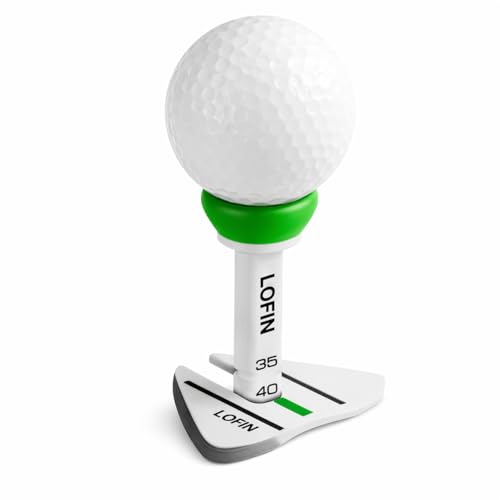 LOFIN Adjustable Height Golf Tees (4-Pack, 35–55mm) – Reusable Plastic Golf Training Tees for Consistent Distance, Durable Practice Tees for Drivers & Woods