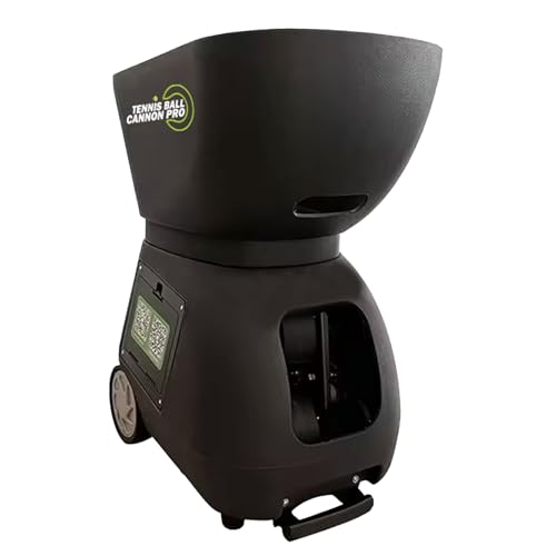 Tennis Ball Cannon Pro: Portable Tennis Ball Machine (48lbs) - Dual Motor for Top Spin and Backspin | Up to 120 Balls, Max Speed 80MPH | 6 Hours Playtime with Rechargeable Lithium Battery