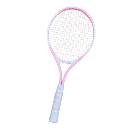 Menolana Tennis Racket Tennis Equipment Aluminum Alloy Frame Tennis Racquet High Strength Nylon Strings for Practice Training Garden - color: Pink White