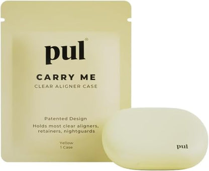 PUL Retainer Case for Invisalign & Clear Aligners - Slim Clear Aligner Case with Secure Magnetic Closure - Travel Retainer Holder for Invisalign Accessories, Mouth Guards & Dentures - Yellow - color: Yellow