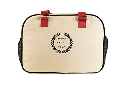 Pickleball Bag - Sports Bag For Gear, Gym Essentials - Adjustable Strap, Mesh Pockets, Pickleball Paddle Compartment With Cover - Stylish Retro Look - 20x8x12" - color: Red
