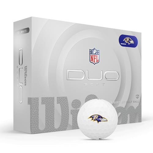 WILSON 2025 Duo Soft NFL Golf Ball - 12 Balls, White, Atlanta Falcons - color: Baltimore Ravens
