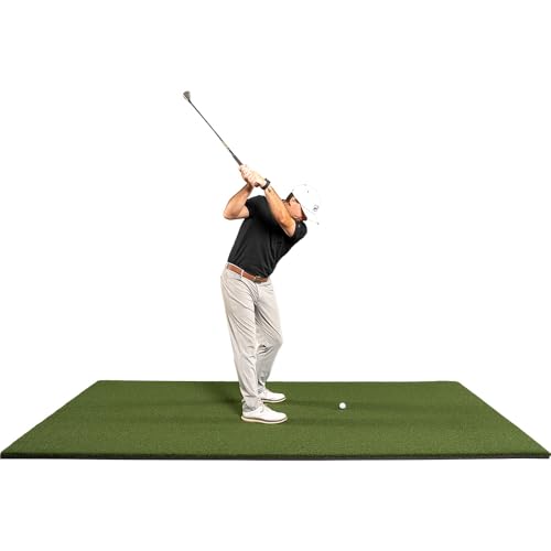 Super Tee Golf Mat – 5 x 10 Indoor/Outdoor Nylon Turf Mat for Wooden and Rubber Tees with Shock Absorbent Foam Backing – Practice Driving or Chipping at The Range or Simulator