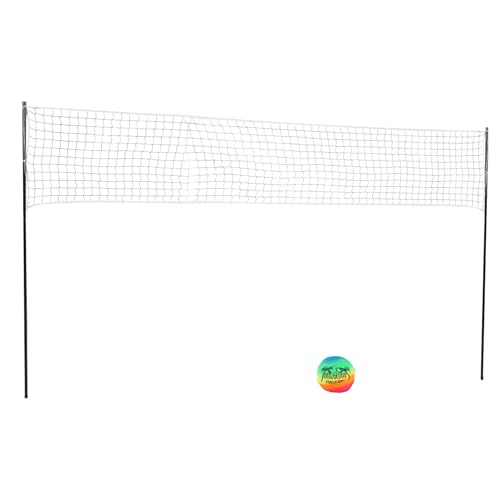 Asixxsix Portable Volleyball Set, Instant Setup Outdoor Volleyball Net System, Complete Set with Weather Carry Bag for Beach Park Backyard Camping
