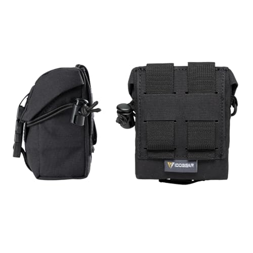 IDOGEAR Tactical Frag Grenade Pouch MOLLE Tool Pouch Ultility EDC mini Waist Storage Bag with Adjustable Function - color: Black