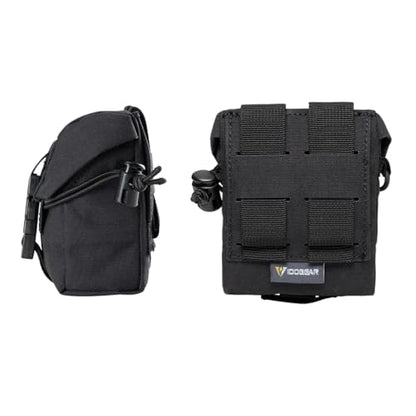IDOGEAR Tactical Frag Grenade Pouch MOLLE Tool Pouch Ultility EDC mini Waist Storage Bag with Adjustable Function - color: Black
