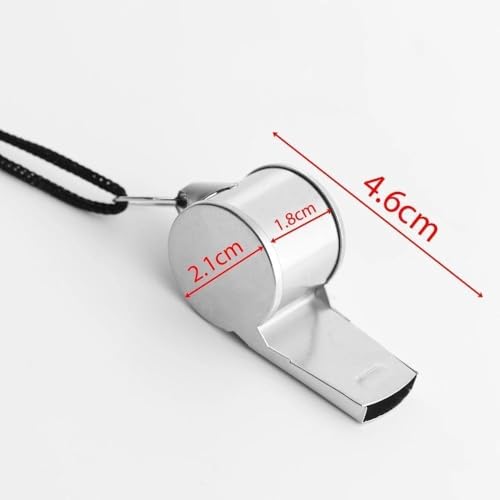2Pcs Silver Whistle with Lanyard Outdoor Tools Referee Metal Whistle Training School Football Soccer Rugby Sport Loud Coach Referee Whistle