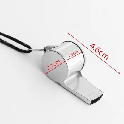 2Pcs Silver Whistle with Lanyard Outdoor Tools Referee Metal Whistle Training School Football Soccer Rugby Sport Loud Coach Referee Whistle
