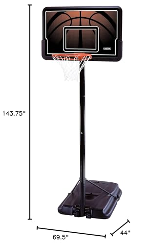 Lifetime Height Adjustable Portable Basketball System, 44 Inch Backboard