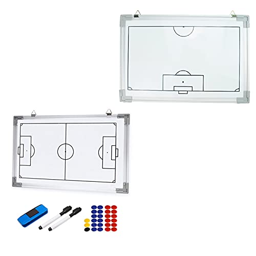 RoseFlower Magnetic Portable Football Coaching Board, Soccer Training Pro Double-Sided White Board Basketball Coaches Board Hanging Competition Teaching Command Winning Strategy Board with Marker