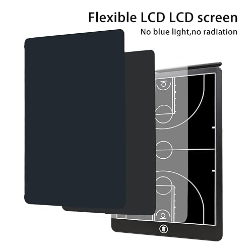 Basketball Coaching Board, 16 Inch LCD Coach Clipboard, Basketball Marker Training Equipment Accessories with Pen