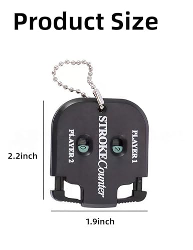 3pcs Portable Golf Stroke Counters, Mini Square Design Score Keeper Hanging Rope Stroke Counter, 2 Player Clicker for Golf Training Competitions &