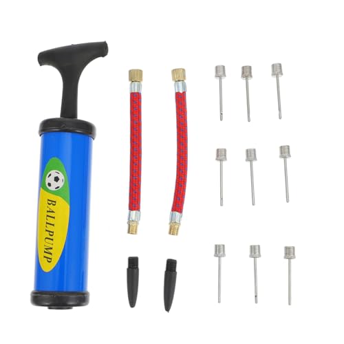 KESYOO 14-Piece Portable Mini Ball Pump Kit, Blue Manual Hand Inflator with Flexible Hose and Needles for Basketball Soccer Volleyball Sports
