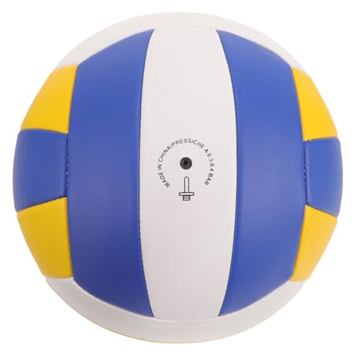 Hemoton Soft Volleyball Indoor Training Ball 1.6mm Thick White Blue Yellow Sports Practice Volleyball for Adult Entrance Examination and General Use