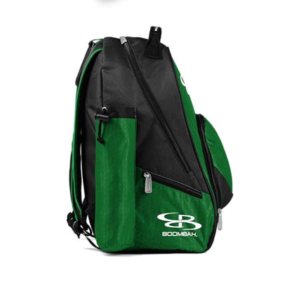 Boombah Tyro Baseball/Softball Bat Backpack - 20" x 15" x 10" - Holds 2 Bats up to Barrel Size of 2-5/8" - color: Black/Kelly Green