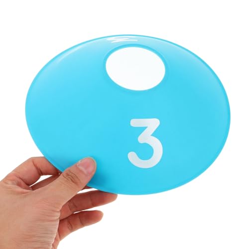 10pcs Soccer Training Cones Set, Plastic Sports Agility Discs 1-10 Numbered Markers for Football Basketball Practice and Drills