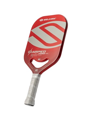 Selkirk Sport Amped Pro Air Pickleball Paddle | Explosive Speed & Power Fiberglass Pickleball Paddles | 16mm X5+ Core | | Assembled in USA - color: Red | Midweight, size: Epic (All-Around)