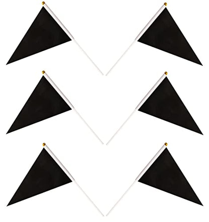 50 Pack Black Pennant Small Mini Flags On Sticks,Hand Held Solid Black Pennant DIY Graffiti Flag,Party Events Celebration,School,Grand Opening,Kids Birthday,Sports Clubs,Flower Pot - color: Black