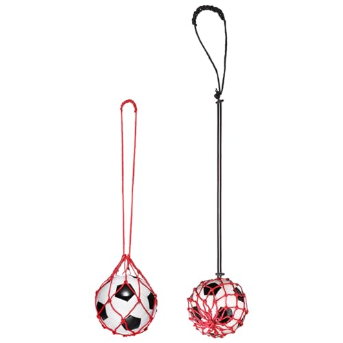 PATIKIL Football Kicking Net, Football Return Throw Training Net Solo Football Training Aid for Youth Adults Kicking Practice - color: Red